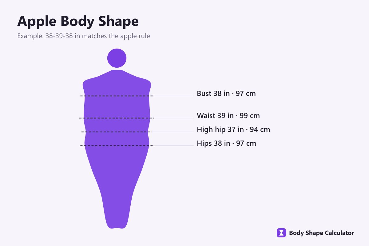 apple body shape outline with fuller midsection