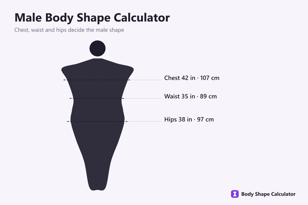 male body shape calculator with chest and waist measurements