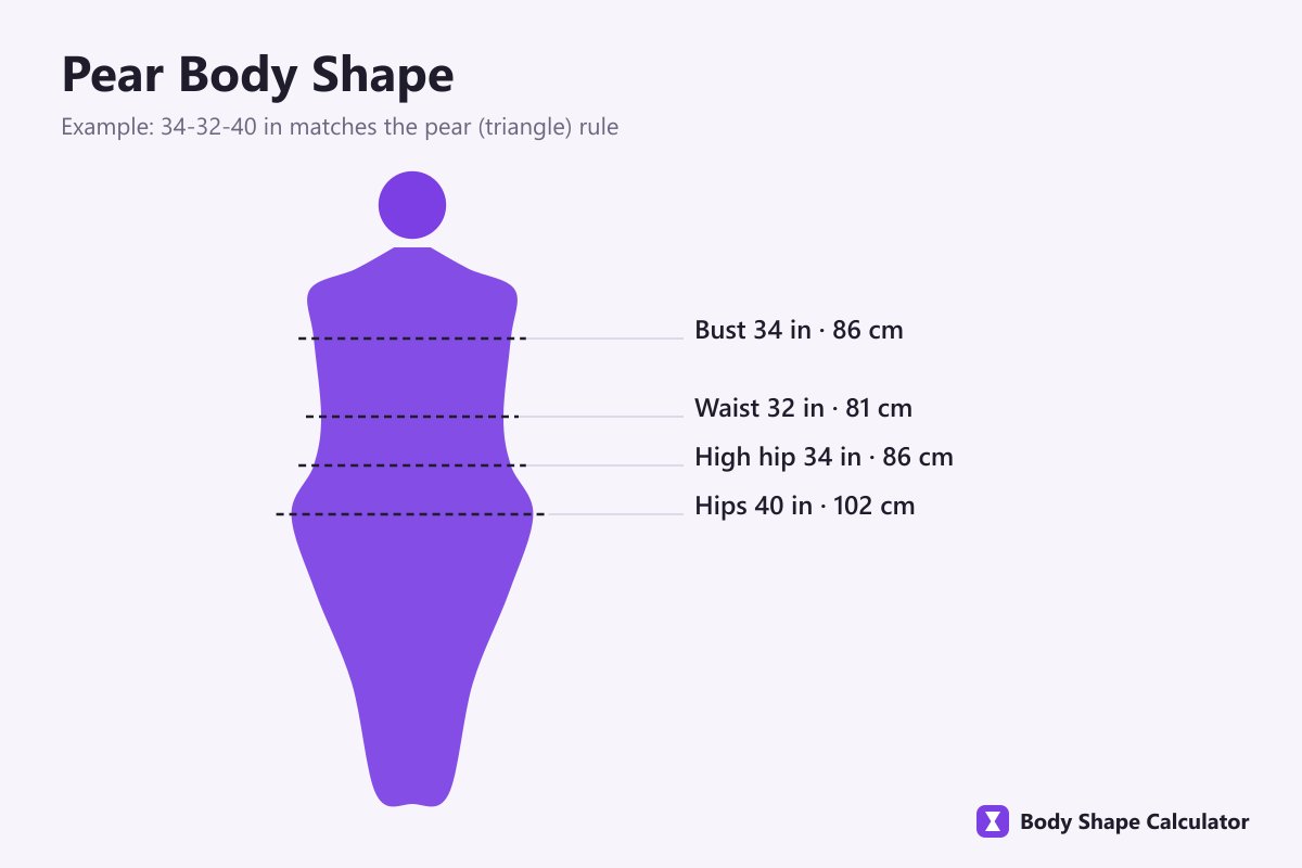 pear body shape outline with wider hips