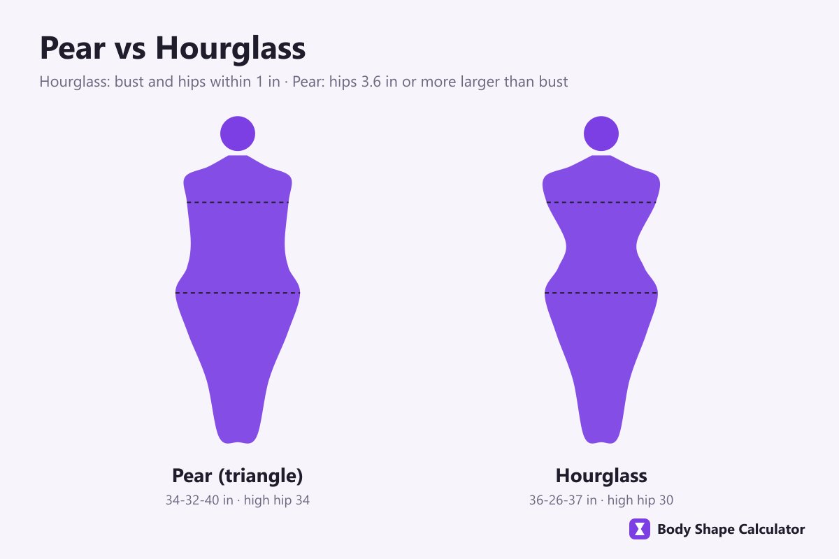pear and hourglass body shapes side by side