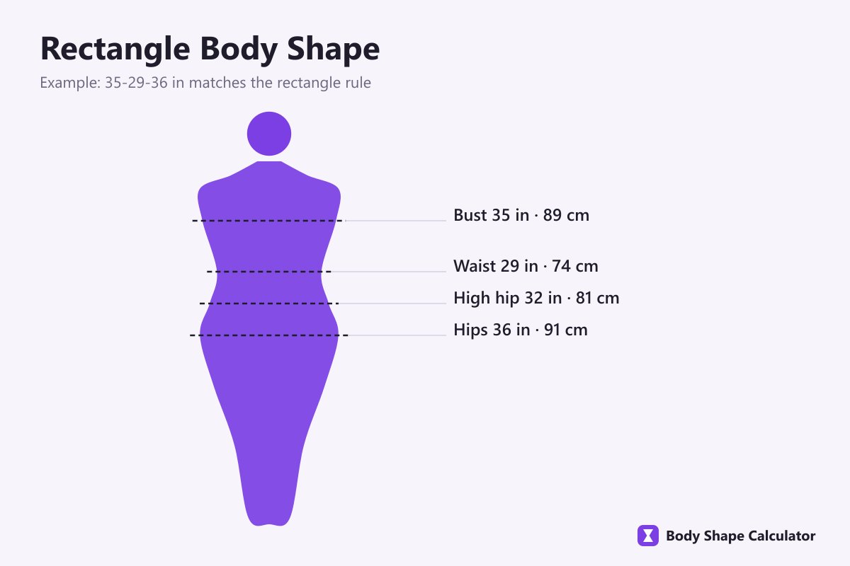 rectangle body shape outline with straight waist