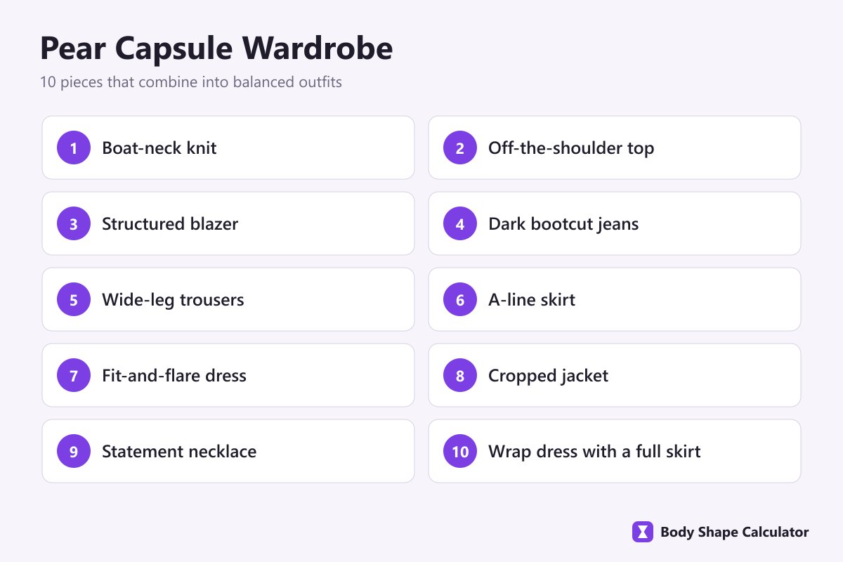 10-piece pear capsule wardrobe