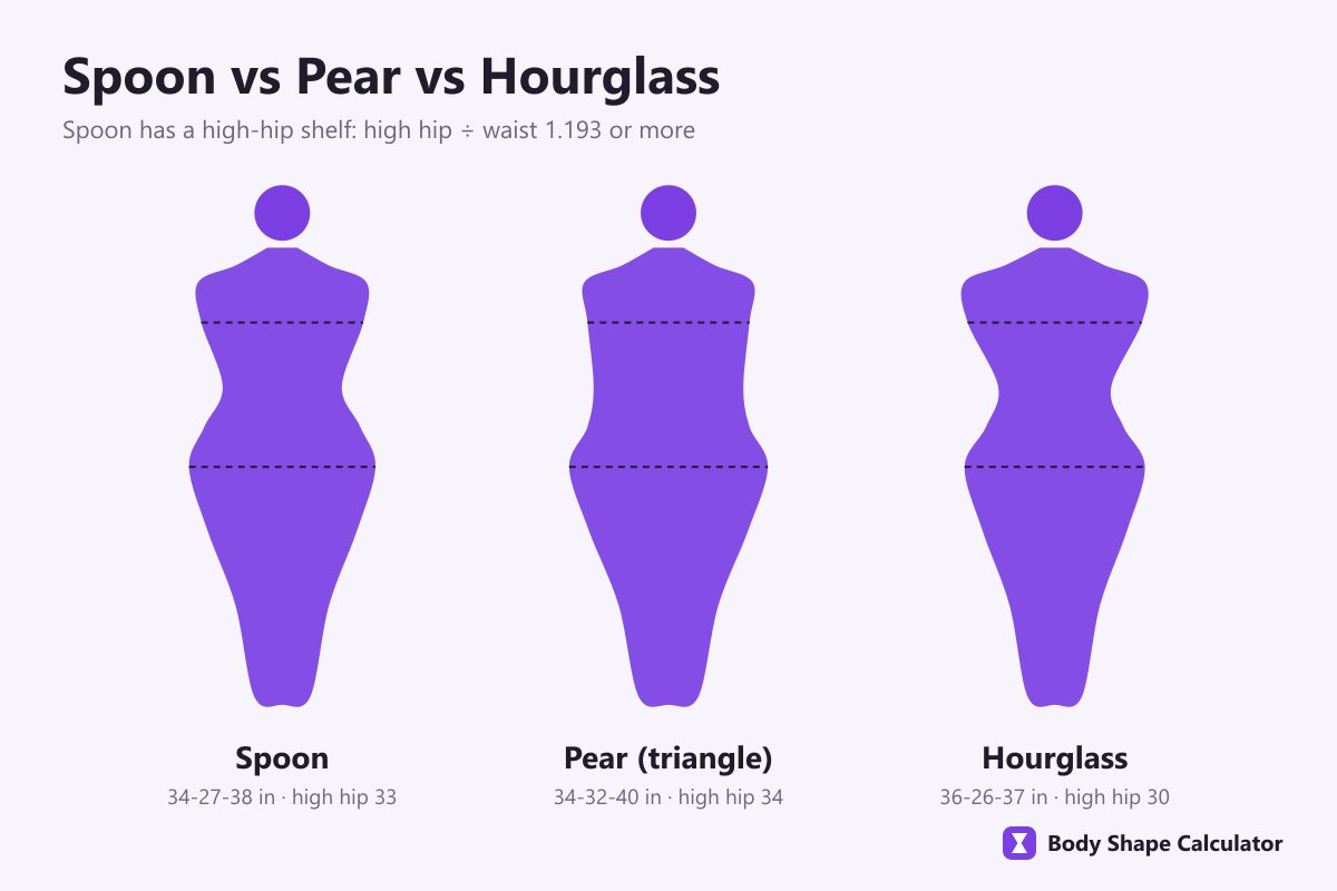 spoon pear and hourglass shapes compared
