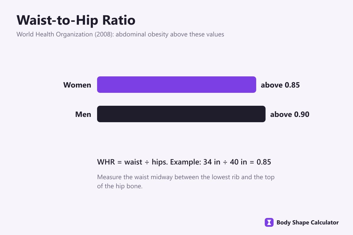 waist to hip ratio chart for women and men